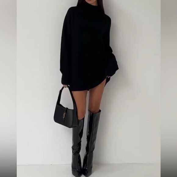 Black sweater dress